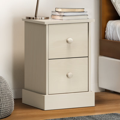 Mercers Furniture Farmhouse White 3 Drawer Bedside Cabinet Table Solid Wood Pine Wooden Bedroom