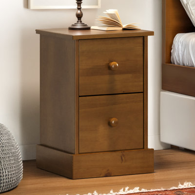 Mercers Furniture Farmhouse Dark 3 Drawer Bedside Cabinet Table Solid Wood Pine Wooden Bedroom