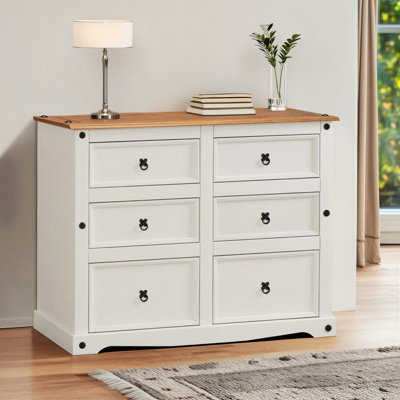 Mercers Furniture Corona White 6 Drawer Wide Chest, White - Image 3