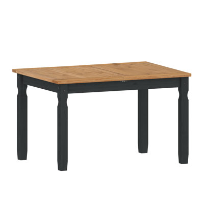 Mercers Furniture Corona Charcoal Small Extending Dining Table - Distressed Charcoal Wax - Image 4