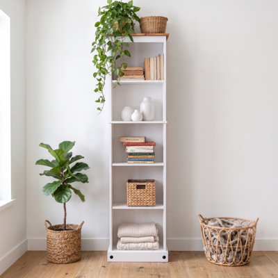 Mercers Furniture Corona White Tall Narrow Bookcase - White - Image 4
