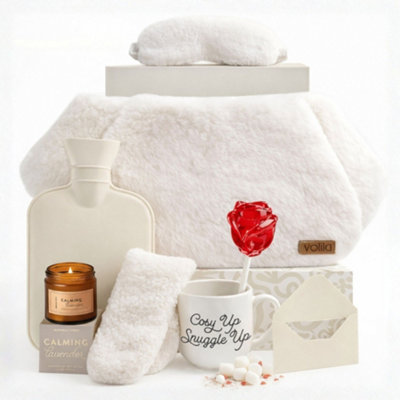 B&Q -  Easter Gift Set For Her With 1.5L Hot Water BottleFluffy SocksLavender Candle & Eye Mask