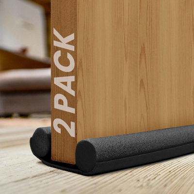 volila Black Pack Of 2 Double Sided Draft ExcluderDraught Excluder Guard For Windows & DoorsKeep Cold Air Out from B&Q