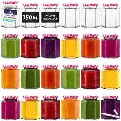 volila 24 Pack Hexagonal Jam Jars 250Ml from B&Q