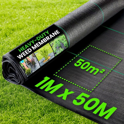 Green Thumbz 1M X 50M Weed Control Membrane Barrier FabricHeavy Duty Weed MembraneGarden MembraneWeed Control Fabric from B&Q