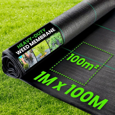 Green Thumbz 1M X 100M Weed Control Membrane Barrier FabricHeavy Duty Weed MembraneGarden MembraneWeed Control Fabric from B&Q