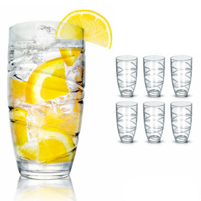 volila 6Pc Reusable Plastic GlasswareClearShatterproofLightweight Tumblers For Daily UsePartiesAnd Picnics from B&Q