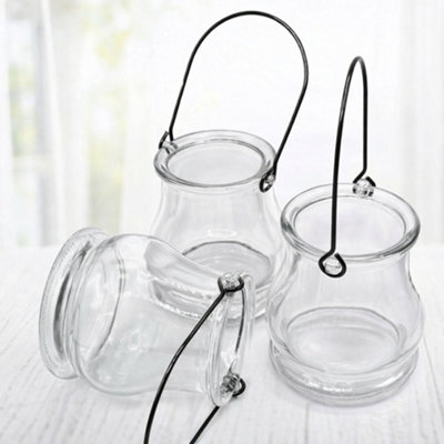 volila 12 Hanging Tealight Holders Clear Glass Candle Holders For Indoor & Outdoor AmbianceDecorative For Home & Garden from B&Q