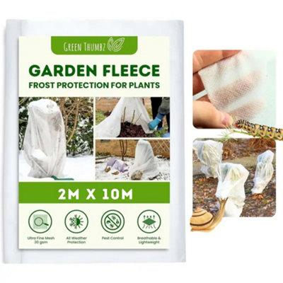 B&Q -  2X10M Garden Fleece Netting- Heavy Duty Frost Protection Winter Plant Protection