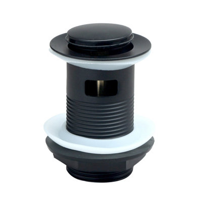 Scudo Matt Black Round Slotted Sprung Basin Waste from B&Q