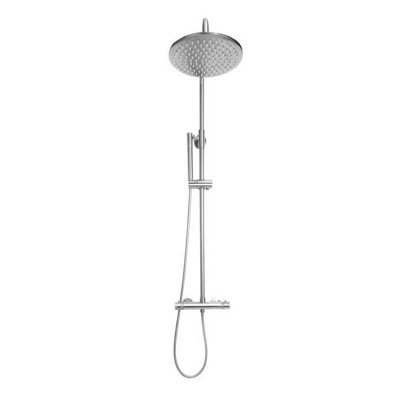 Corso Bathrooms Apres Chrome Twin Head Rigid Riser Shower Kit Thermostatic from B&Q