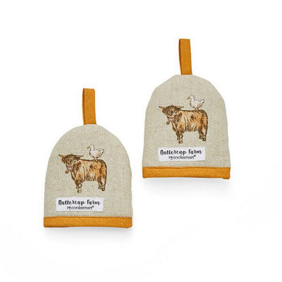 Cooksmart Buttercup Farm Set Of 2 Organic Cotton Egg Cosies from B&Q