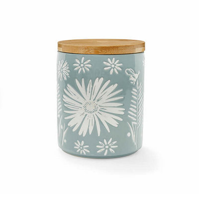 B&Q -  Homestead Blue & Grey Ceramic Canister