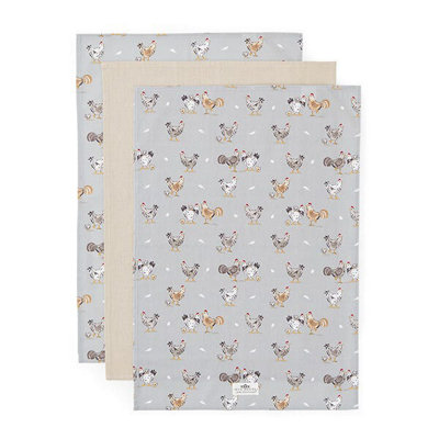 Cooksmart Hen House Lane Pack Of 3 Tea Towels from B&Q