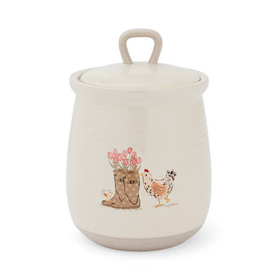Cooksmart Hen House Lane Wellies & Hens Canister from B&Q