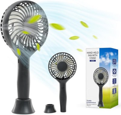 Tanness Rechargeable Handheld Fan With 3 Speeds A - Black - Image 4