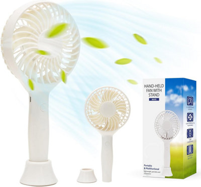 Tanness Handheld Fan 3000Mah Rechargeable Portable Desk Fan 3 Speed Foldable Black from B&Q