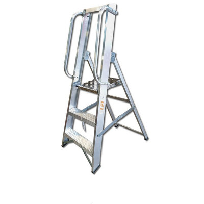 LFI Professional Platform Step Ladders With Handrails 3 Treads from B&Q