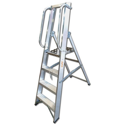 LFI Professional Platform Step Ladders With Handrails 4 Treads from B&Q
