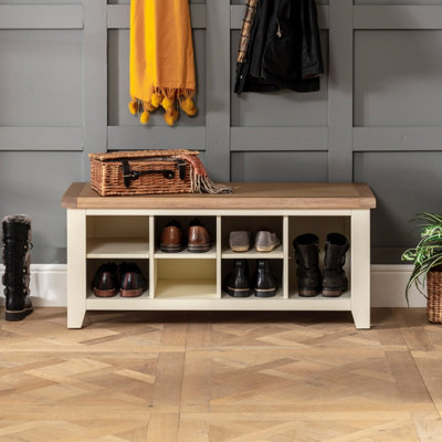 The Furniture Market Cheshire Cream Hallway Shoe Storage Bench from B&Q