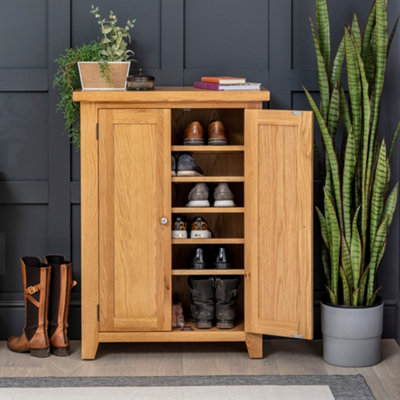The Furniture Market Cheshire Oak Shoe Storage Cupboard from B&Q