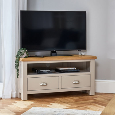 The Furniture Market Cotswold Grey Painted Corner Tv Unit Up To 50 Tv Size from B&Q