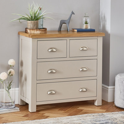 The Furniture Market Cotswold Grey Painted 2 Over 2 Drawer Chest from B&Q