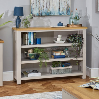 The Furniture Market Cotswold Grey Painted Wide Low Bookcase from B&Q