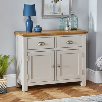The Furniture Market Cotswold Grey Painted Medium 2 Door 2 Drawer Sideboard from B&Q