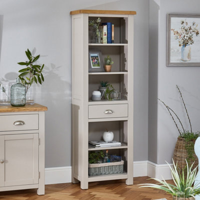 The Furniture Market Cotswold Grey Painted Tall Narrow Alcove Bookcase from B&Q