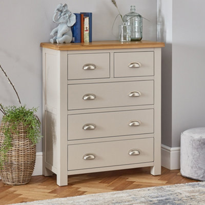 The Furniture Market Cotswold Grey Painted 2 Over 3 Drawer Chest from B&Q