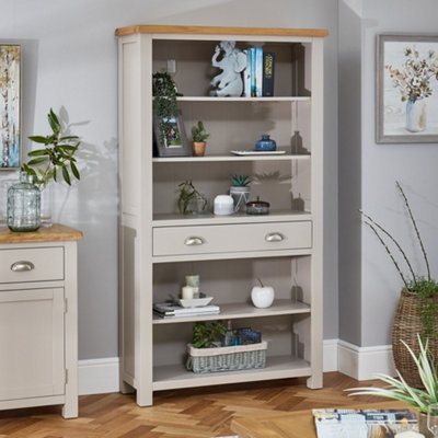 The Furniture Market Cotswold Grey Painted Tall Large Bookcase With Drawer from B&Q
