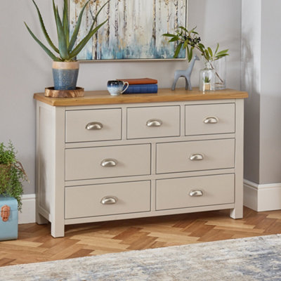 The Furniture Market Cotswold Grey Painted 7 Drawer Multi Chest from B&Q