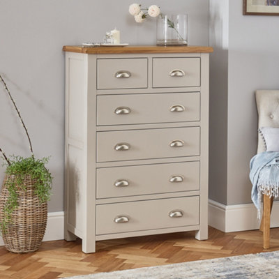 The Furniture Market Cotswold Grey Painted 2 Over 4 Drawer Chest from B&Q