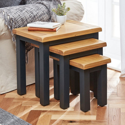 The Furniture Market Cotswold Charcoal Grey Painted Nest Of 3 Tables from B&Q