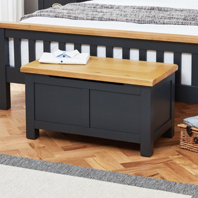 The Furniture Market Cotswold Charcoal Grey Painted Blanket Storage Box from B&Q