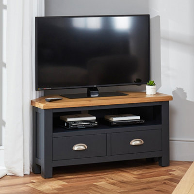 The Furniture Market Cotswold Charcoal Grey Painted Corner Tv Unit Up To 50 Tv Size from B&Q
