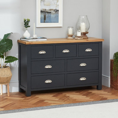 The Furniture Market Cotswold Charcoal Painted 7 Drawer Multi Chest from B&Q