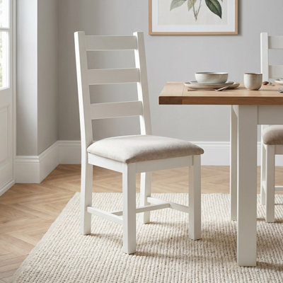 The Furniture Market Cheshire White Painted Ladder Back Dining Chair from B&Q