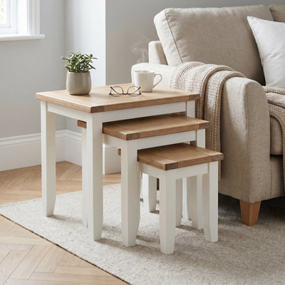The Furniture Market Cheshire White Painted Nest Of 3 Tables from B&Q