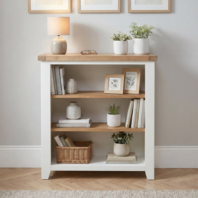 The Furniture Market Cheshire White Painted Low Small Bookcase from B&Q
