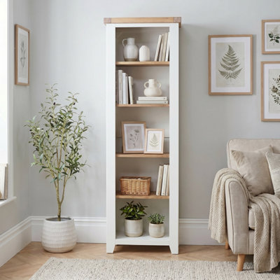The Furniture Market Cheshire White Tall Narrow Alcove Bookcase With 4 Adjustable Shelves from B&Q