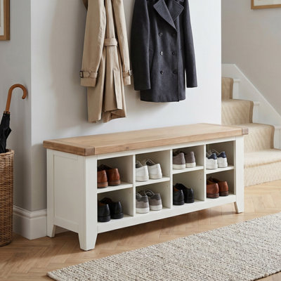 The Furniture Market Cheshire White Hall Bench Base from B&Q