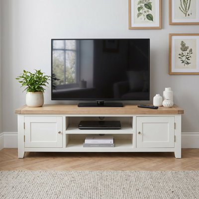 The Furniture Market Cheshire White Painted Large Widescreen Tv Unit Up To 80 Tv Size from B&Q