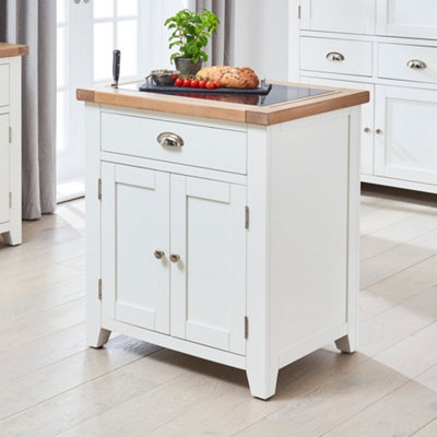 The Furniture Market Cheshire White Small Kitchen Island from B&Q