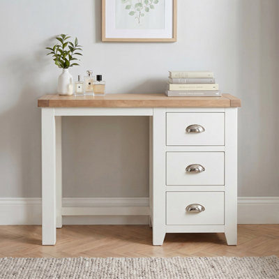 The Furniture Market Cheshire White Painted 3 Drawer Pedestal Dressing Table from B&Q