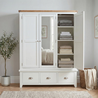 The Furniture Market Cheshire White Triple Wardrobe from B&Q