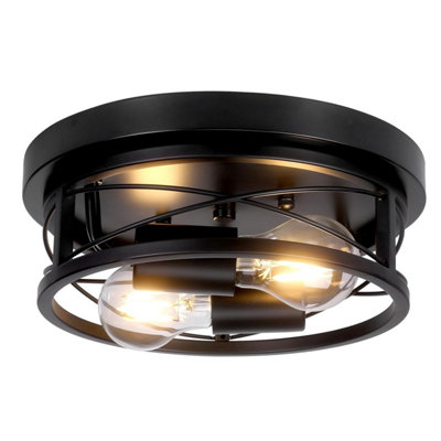 Giggi Round Black Ceiling Light2-Way Lights With E 27 Flush Fittings CeilingsLighting For Chandeliers Living RoomBedroom from B&Q