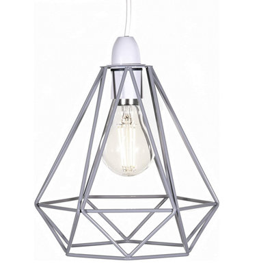 Giggi Grey Cage Metal Basket Ceiling Light Shade from B&Q