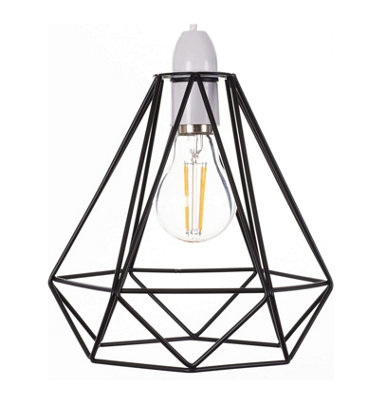 Giggi Black Cage Metal Basket Ceiling Light Shade from B&Q